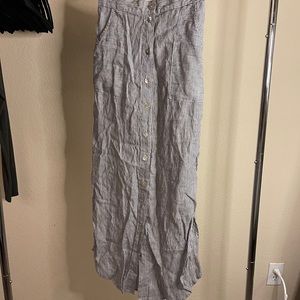 Boho long button down skirt with pockets